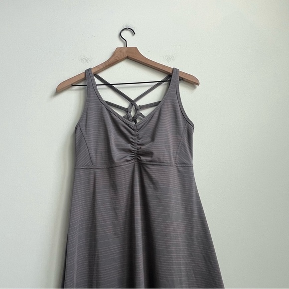 Prana Women's M Gray Pink Striped Dreaming Dress Athleisure Shelf Bra Strappy - Picture 6 of 11